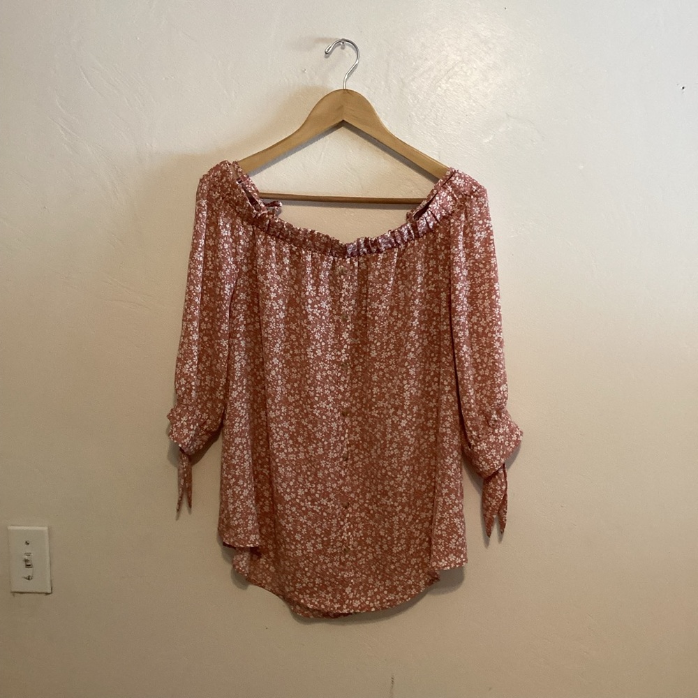 Floral Off-Shoulder Top - Pink